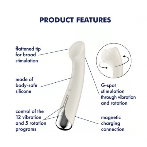 Бежевый вибратор для G-стимуляции «Spinning G-Spot 1» от «Satisfyer»