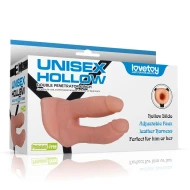 Двойной полый страпон «Unisex Hollow Strap On» от «Lovetoy»
