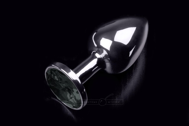 Маленькая серебристая анальная пробка с круглым кончиком и кристаллом - 7 см Маленькая серебристая анальная пробка с круглым кончиком и кристаллом - 7 см