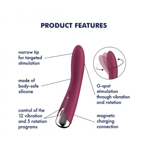 Красный вибратор с функцией вращения «Spinning Vibe 1» от «Satisfyer» Красный вибратор с функцией вращения «Spinning Vibe 1» от «Satisfyer»