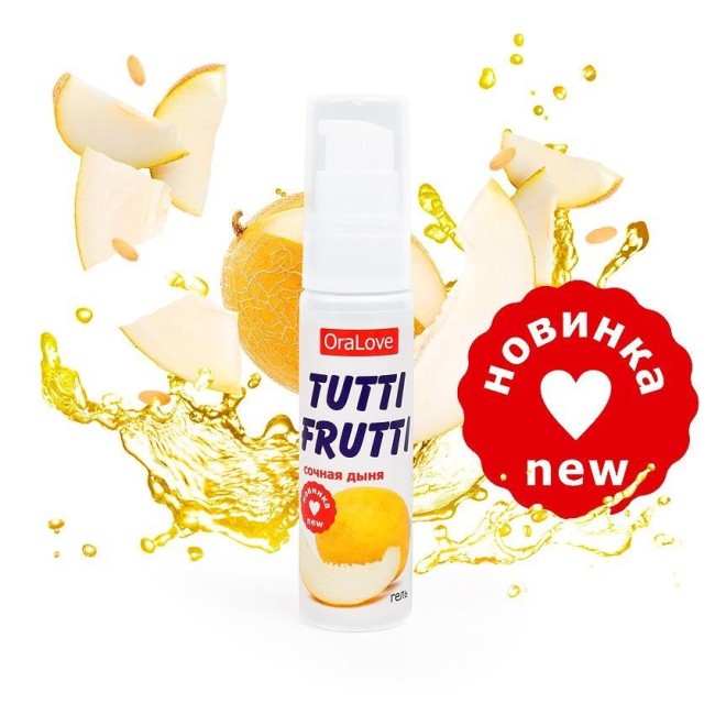 Съедобная гель-смазка TUTTI-FRUTTI со вкусом сочная дыня 30 ML Съедобная гель-смазка TUTTI-FRUTTI со вкусом сочная дыня 30 ML