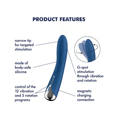 Синий вибратор с функцией вращения «Spinning Vibe 1» от «Satisfyer» Синий вибратор с функцией вращения «Spinning Vibe 1» от «Satisfyer»