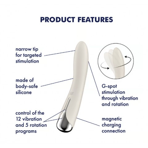 Бежевый вибратор с функцией вращения «Spinning Vibe 1» от «Satisfyer»
