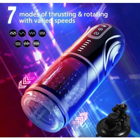 Автоматический мастурбатор с фрикцией и функцией вращения на подставке Автоматический мастурбатор с фрикцией и функцией вращения на подставке