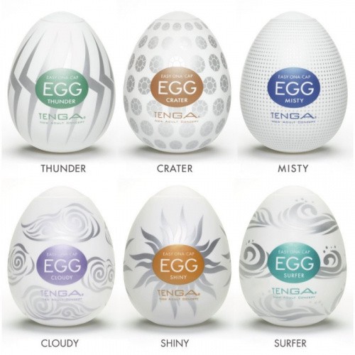 Набор из 6 мастурбаторов Tenga EGG Regular Strength с различным рельефом Набор из 6 мастурбаторов Tenga EGG Regular Strength с различным рельефом