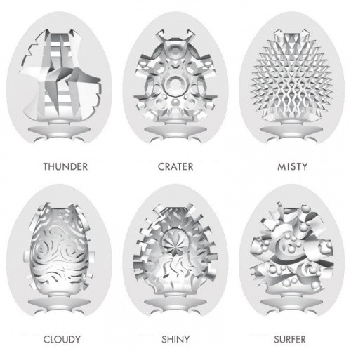 Набор из 6 мастурбаторов Tenga EGG Regular Strength с различным рельефом Набор из 6 мастурбаторов Tenga EGG Regular Strength с различным рельефом