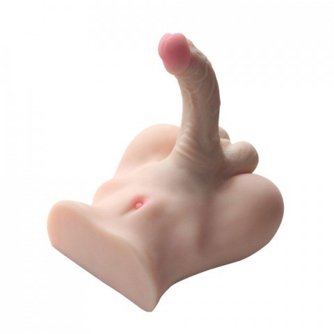 Мастурбатор + фаллоимитатор с мошонкой 