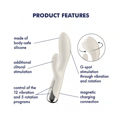 Бежевый вибратор-кролик с функцией вращения «Spinning Rabbit 1» от «Satisfyer» Бежевый вибратор-кролик с функцией вращения «Spinning Rabbit 1» от «Satisfyer»