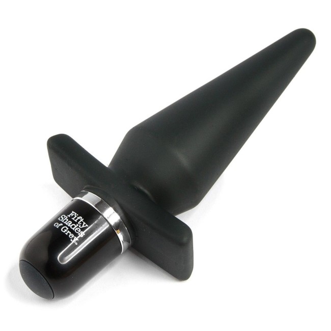 Черная анальная пробка с вибрацией Delicious Fullness Vibrating Butt Plug (9,5 см) 