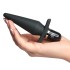 Черная анальная пробка с вибрацией Delicious Fullness Vibrating Butt Plug (9,5 см) 