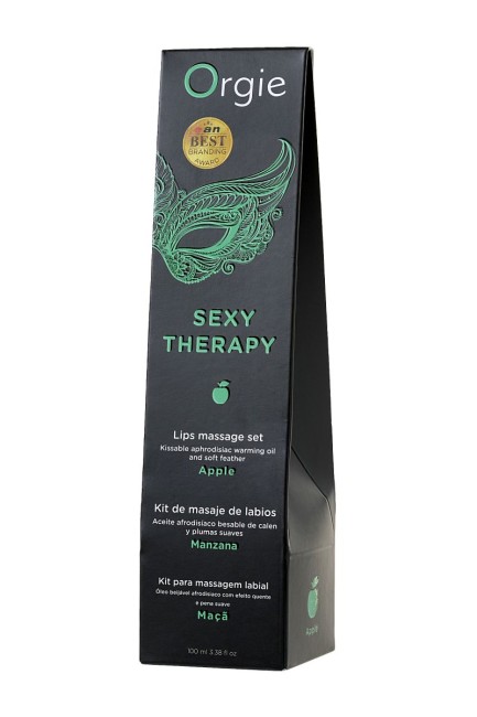 Комплект для сладких игр Orgie Lips Massage со вкусом яблока (массажное масло для поцелуев) Комплект для сладких игр Orgie Lips Massage со вкусом яблока (массажное масло для поцелуев)