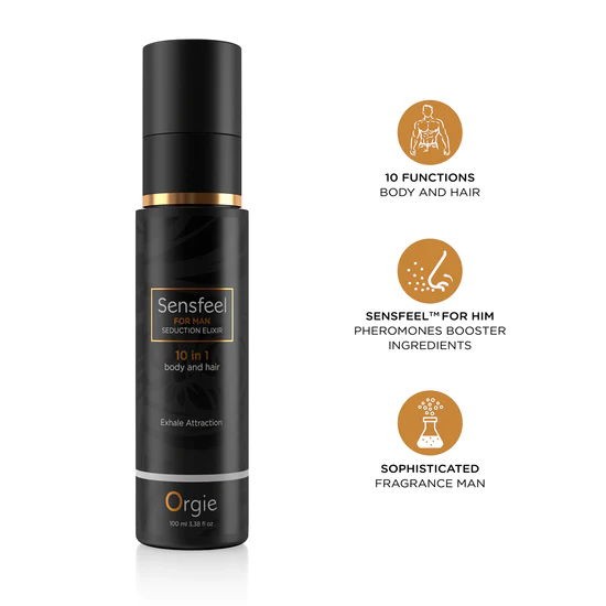 Лосьон с феромонами для тела и волос «SENSFEEL SEDUCTION ELIXIR 10 IN 1 for Him» от «Orgie» Лосьон с феромонами для тела и волос «SENSFEEL SEDUCTION ELIXIR 10 IN 1 for Him» от «Orgie»