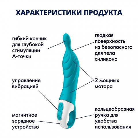 Вибратор для точки «А» «A-Mazing 2» от «Satisfyer» (бирюзовый)