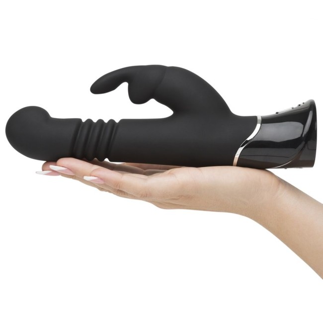 Черный хай-тек вибратор Greedy Girl Thrusting Rabbit Vibrator (11,4 см) 