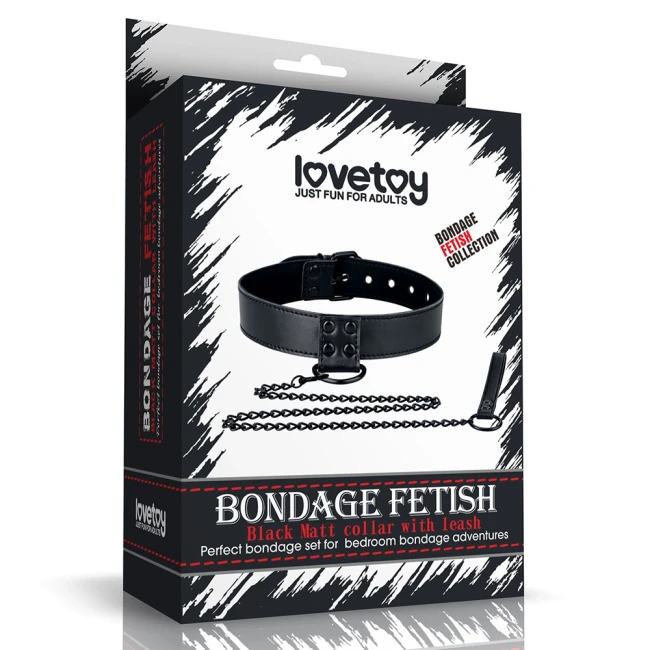 Ошейник с цепью «Bondage Fetish Black» от «Lovetoy» Ошейник с цепью «Bondage Fetish Black» от «Lovetoy»