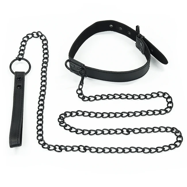 Ошейник с цепью «Bondage Fetish Black» от «Lovetoy» Ошейник с цепью «Bondage Fetish Black» от «Lovetoy»