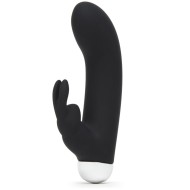 Черный вибратор с клиторальным отростком Greedy Girl Mini Rabbit Vibrator (12,7 см)