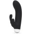 Черный вибратор с клиторальным отростком Greedy Girl Mini Rabbit Vibrator (12,7 см)