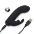 Черный вибратор с клиторальным отростком Greedy Girl Mini Rabbit Vibrator (12,7 см)
