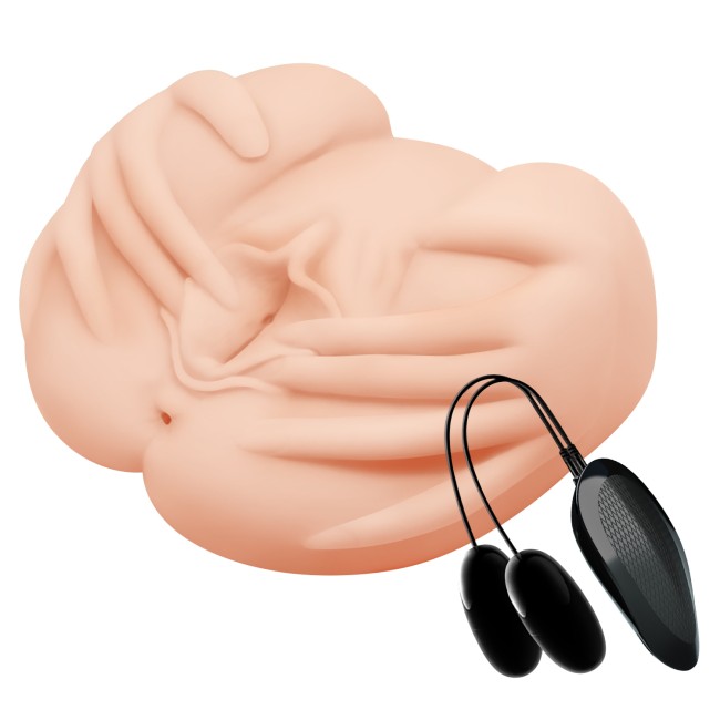 Двойной мастурбатор в виде половых губ с вибрацией Crazy bull Двойной мастурбатор в виде половых губ с вибрацией Crazy bull