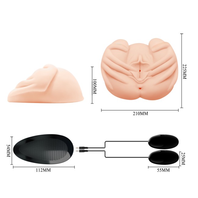 Двойной мастурбатор в виде половых губ с вибрацией Crazy bull Двойной мастурбатор в виде половых губ с вибрацией Crazy bull