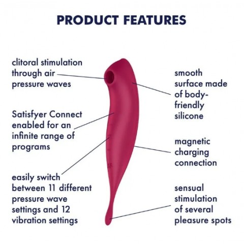 Вибратор с воздушной стимуляцией клитора «Twirling Pro» от «Satisfyer» (красный) Вибратор с воздушной стимуляцией клитора «Twirling Pro» от «Satisfyer» (красный)