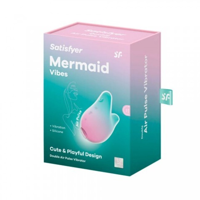Клиторальный стимулятор с вибрацией «Mermaid Vibes» от «Satisfyer» (розово-зеленый)