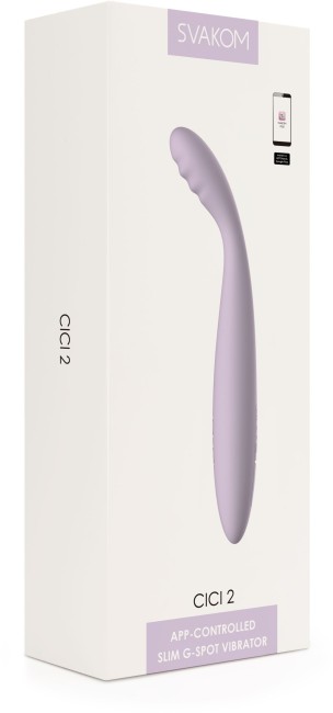 Сиреневый вибростимулятор с функцией нагрева «Cici 2» от «Svakom»  Сиреневый вибростимулятор с функцией нагрева «Cici 2» от «Svakom»