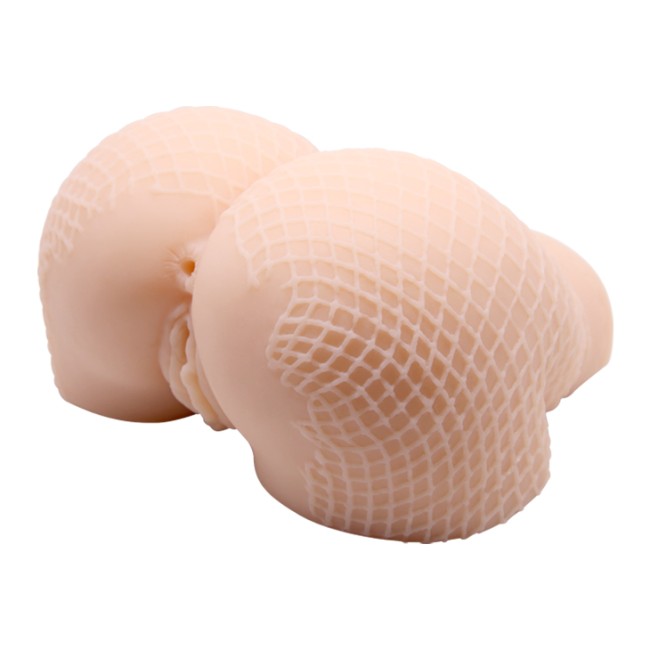 Реалистичный двойной мастурбатор с вибрацией  Реалистичный двойной мастурбатор с вибрацией