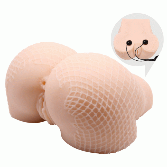 Реалистичный двойной мастурбатор с вибрацией  Реалистичный двойной мастурбатор с вибрацией