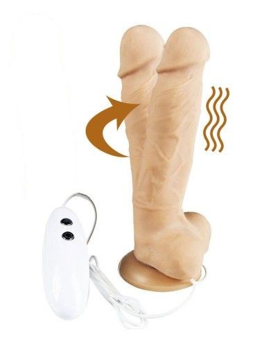 Телесный вибратор-ротатор на присоске Cesar Vibrator & Rotator (13,5 см)