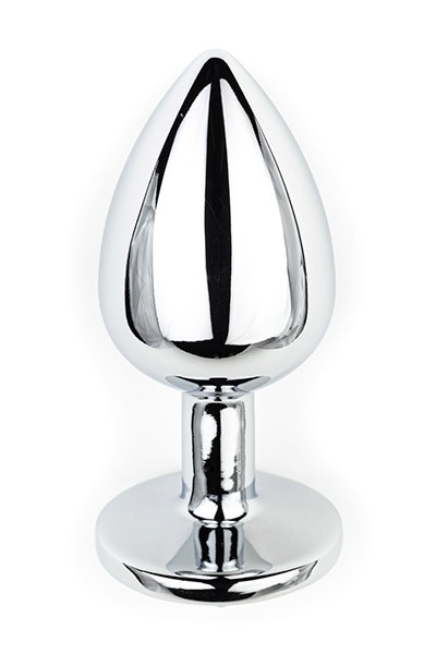 Металлическая анальная пробка с голубым кристаллом S Металлическая анальная пробка с голубым кристаллом S