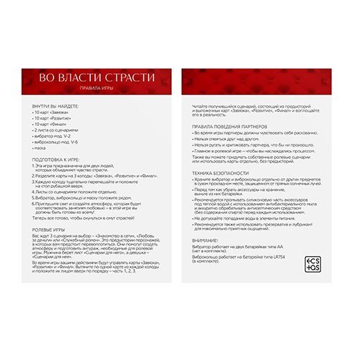 Набор «Во власти страсти. Непристойные истории» 5 в 1 (18+) 
