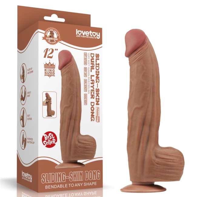 Реалистичный фаллоимитатор двухслойный «King Sized Sliding Skin» от «Lovetoy» (23 см) Реалистичный фаллоимитатор двухслойный «King Sized Sliding Skin» от «Lovetoy» (23 см)
