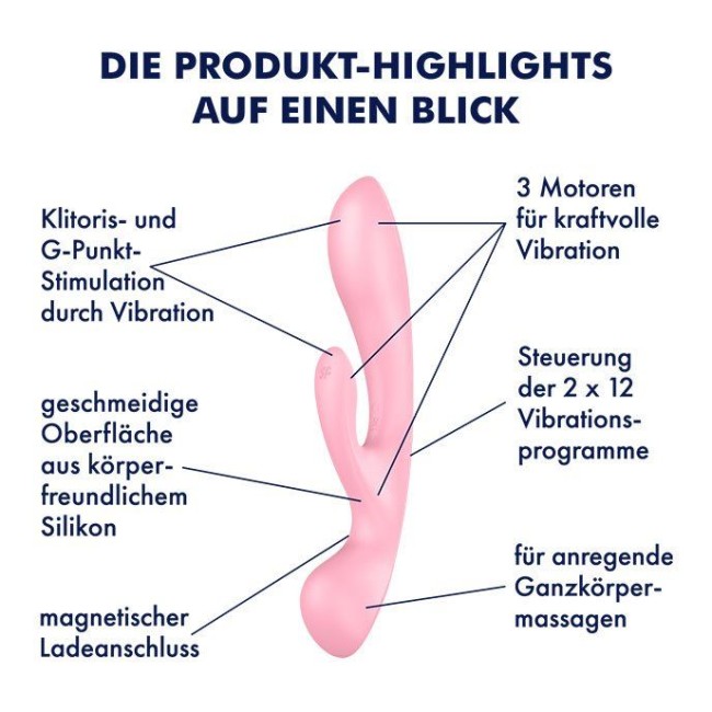 Вибратор-кролик «Triple Oh» от «Satisfyer» (розовый) Вибратор-кролик «Triple Oh» от «Satisfyer» (розовый)