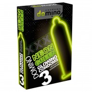 Cветящиеся в темноте презервативы «Neon Green» от «Domino» (3 шт.)  