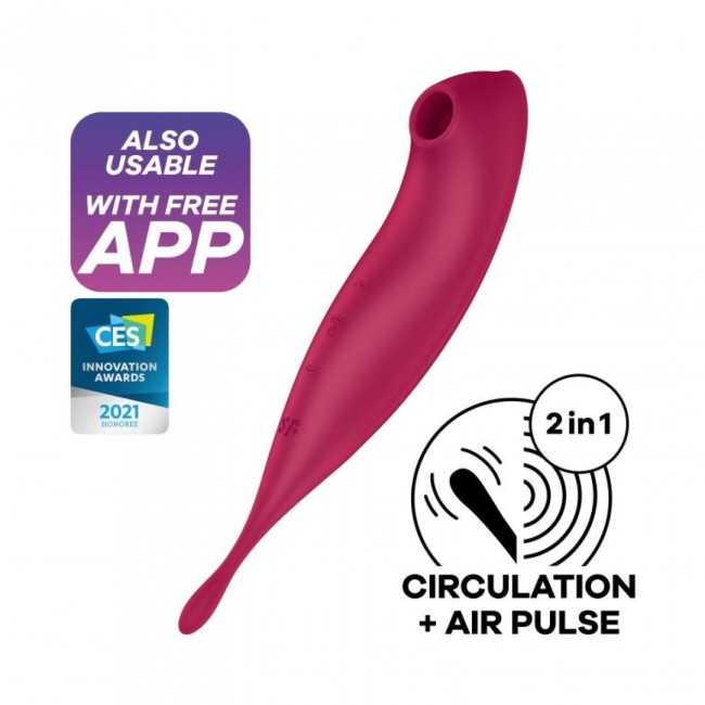 Вакуумно-волновой массажер + вибратор «Twirling Pro» от «Satisfyer»  Вакуумно-волновой массажер + вибратор «Twirling Pro» от «Satisfyer»