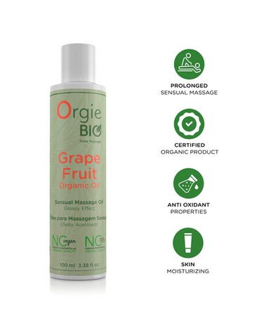 Органическое масло для массажа с запахом грейпфрута «BIO GRAPE FRUIT MASSAGE OIL» от «Orgie» 100 ML Органическое масло для массажа с запахом грейпфрута «BIO GRAPE FRUIT MASSAGE OIL» от «Orgie» 100 ML