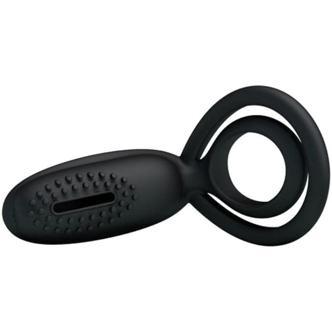 Esther Эрекционное кольцо с клиторальной щеточкой, с подхватом мошонки с вибрацией Esther Эрекционное кольцо с клиторальной щеточкой, с подхватом мошонки с вибрацией