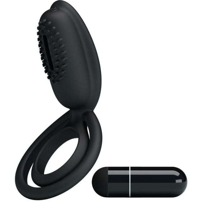 Esther Эрекционное кольцо с клиторальной щеточкой, с подхватом мошонки с вибрацией Esther Эрекционное кольцо с клиторальной щеточкой, с подхватом мошонки с вибрацией