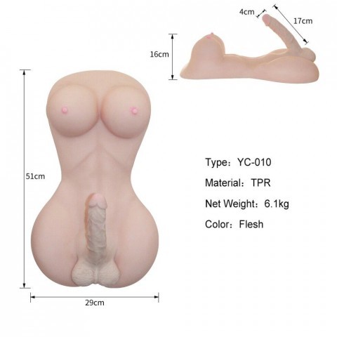 Мастурбатор + фаллоимитатор в виде женского тела Double play Мастурбатор + фаллоимитатор в виде женского тела Double play