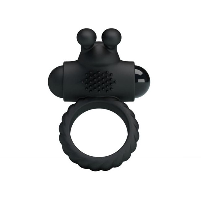 Эрекционное виброкольцо с клиторальной щеточкой «Eudora»