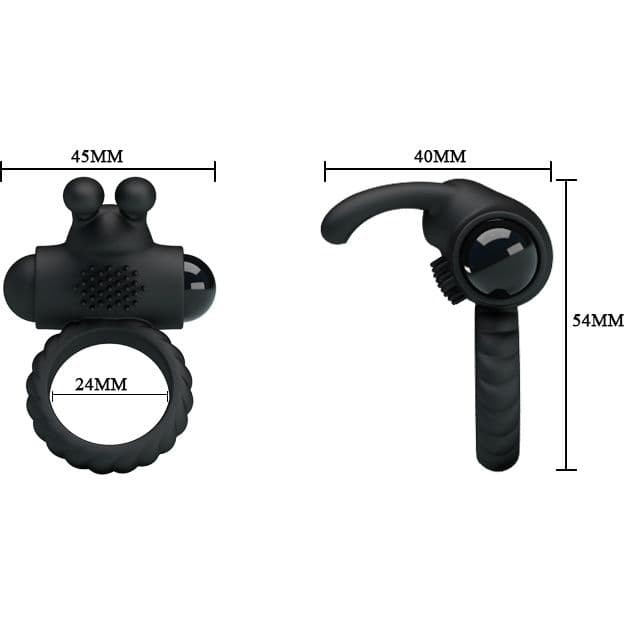 Эрекционное виброкольцо с клиторальной щеточкой «Eudora»