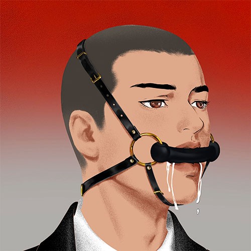 Кляп-бондаж «Adjustable Leather Head Restraint Harness Mouth Gag With Leash» от «UPKO» 