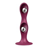 Малиновый фаллоимитатор «Double Ball-R» от «Satisfyer» 