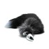Металлическая анальная пробка с лисьим хвостом «Black and White Fox Tail » от «Alive» (L)