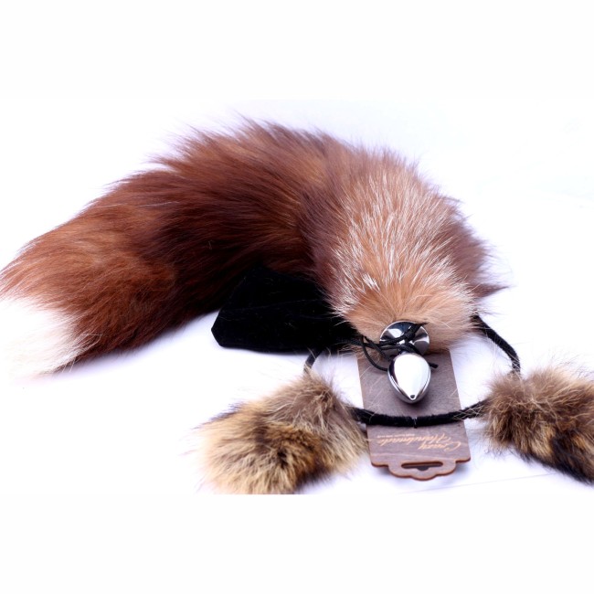 Анальная пробка с хвостом и ушки из натурального меха от «Crazy Handmade» Анальная пробка с хвостом и ушки из натурального меха от «Crazy Handmade»