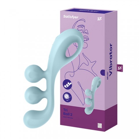 Мультифункциональный вибратор для тройной стимуляции «Tri Ball 2» от «Satisfyer» (голубой)
