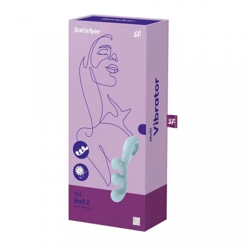 Мультифункциональный вибратор для тройной стимуляции «Tri Ball 2» от «Satisfyer» (голубой)