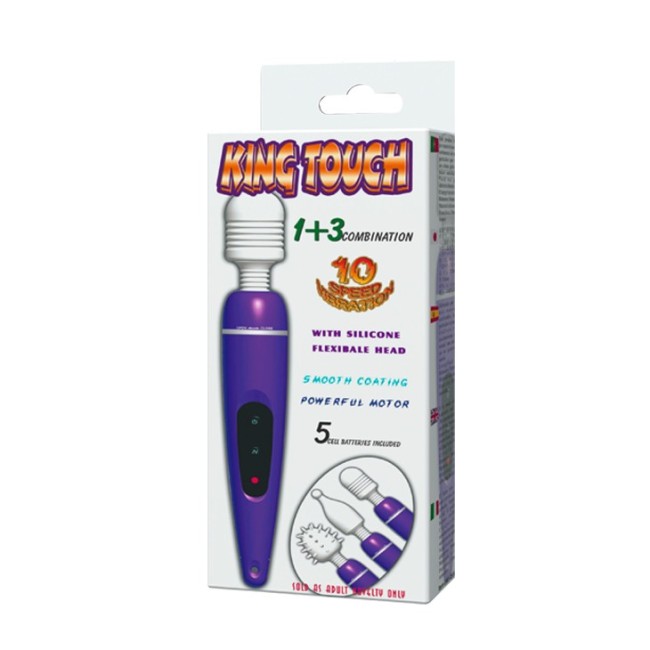 Вибромассажер с 3-мя насадками, 10 скоростей вибрации Вибромассажер с 3-мя насадками, 10 скоростей вибрации